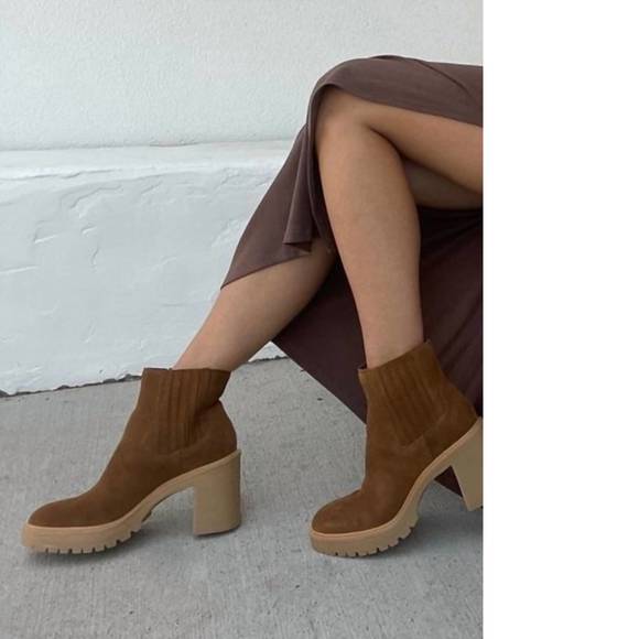 Nwt dolce vita caster h2o booties in camel suede - Picture 2 of 3